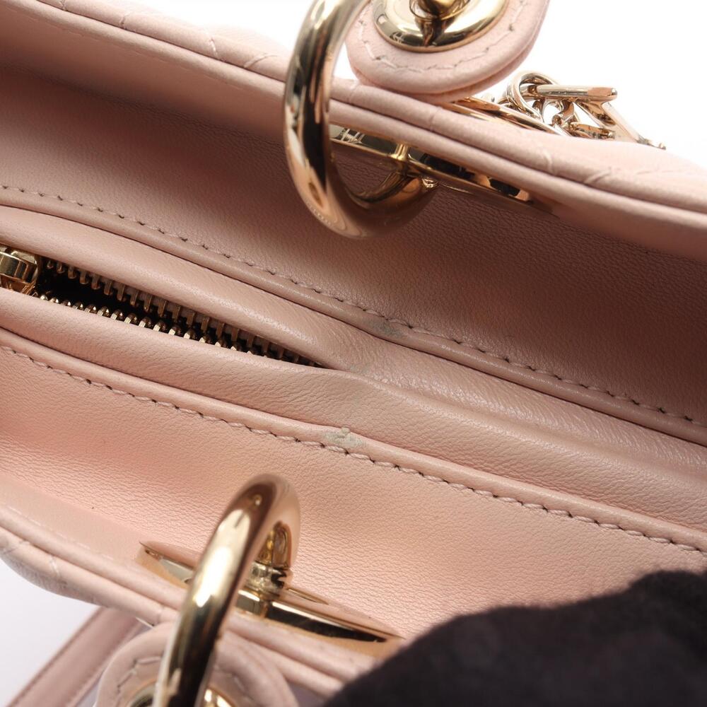 Dior Lady Cannage Handbag Leather Pink - Picture 14 of 14